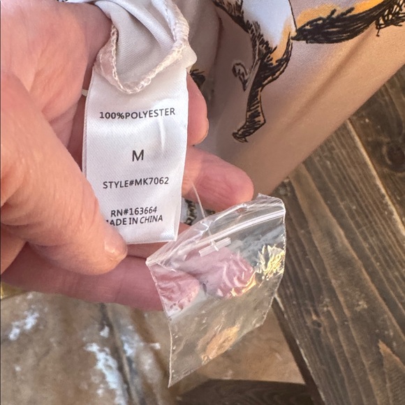 Mazik Beige and Yellow Horse Satin Blouse - Picture 3 of 6